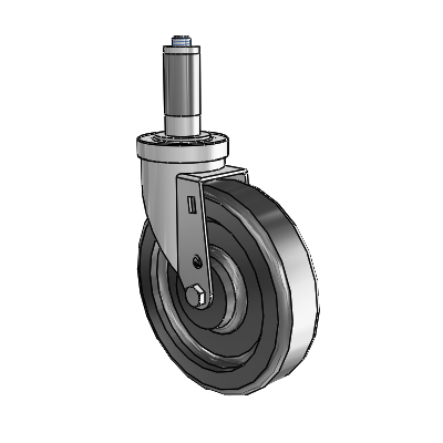 30 Series Expanding Adapter Zinc Swivel Caster with 6 x 1.5 Phenolic Wheel