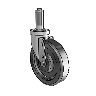 Roulette pivotante à adaptateur extensible en zinc de la série 30, équipée d'une roue en phénolique de 6 x 1,5