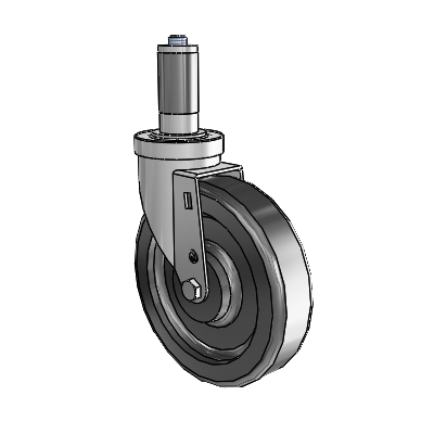Roulette pivotante à adaptateur extensible en zinc de la série 30, équipée d'une roue en phénolique de 6 x 1,5