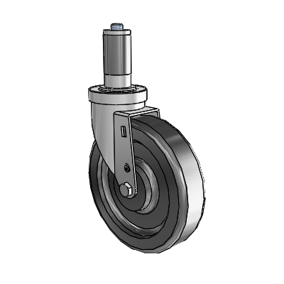 30 Series Expanding Adapter Zinc Swivel Caster with 6 x 1.5 Phenolic Wheel