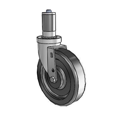 30 Series Expanding Adapter Zinc Swivel Caster with 6 x 1.5 Phenolic Wheel