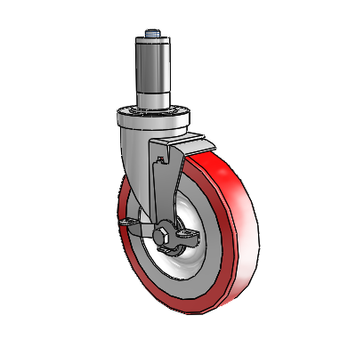 30 Series Expanding Adapter Zinc Swivel Caster with 6 x 1.25 Advantage Heat (Flat) Wheel and VertiLoc Brake