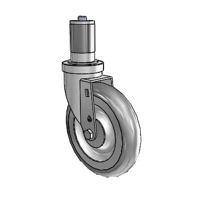 30 Series Expanding Adapter Zinc Swivel Caster with 6 x 1.25 PolyLock (Grey) Wheel