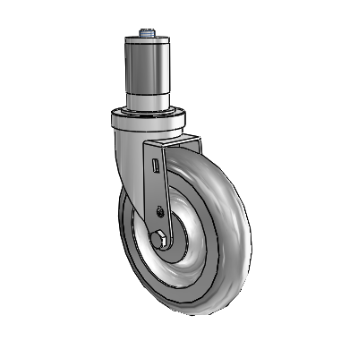 30 Series Expanding Adapter Zinc Swivel Caster with 6 x 1.25 PolyLock (Grey) Wheel