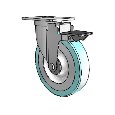 S30 Series Top Plate Stainless Steel Swivel Caster with 6 x 1.25 Advantage Health Wheel and PosiLoc Brake