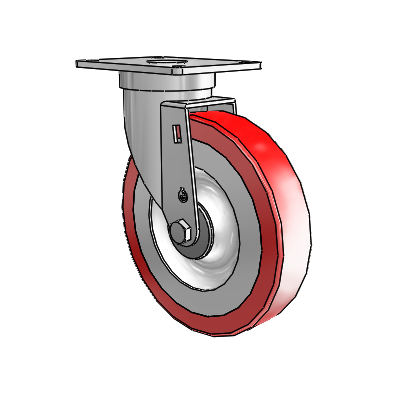S30 Series Top Plate Stainless Steel Swivel Caster with 6 x 1.25 Advantage Heat (Flat) Wheel