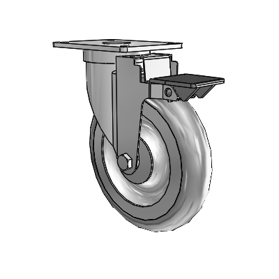 S30 Series Top Plate Stainless Steel Swivel Caster with 6 x 1.25 Advantage TPR (Round) Wheel and PosiLoc Brake