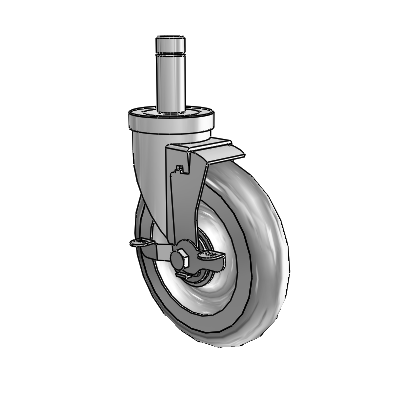 S30 Series Grip Ring Stainless Steel Swivel Caster with 6 x 1.25 PolyLock (Grey) Wheel and VertiLoc Brake