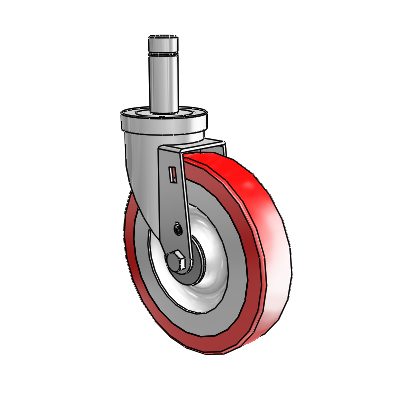 S30 Series Grip Ring Stainless Steel Swivel Caster with 6 x 1.25 Advantage Heat (Flat) Wheel