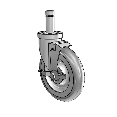 S30 Series Grip Ring Stainless Steel Swivel Caster with 6 x 1.25 Advantage TPR (Round) Wheel and VertiLoc Brake