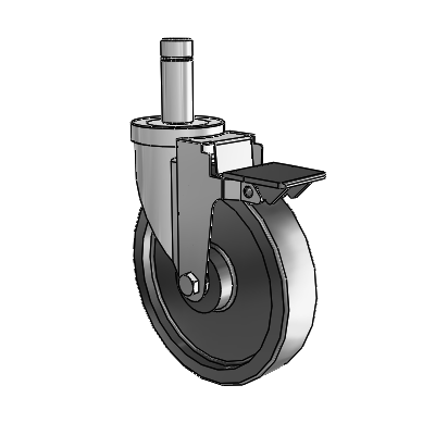 S30 Series Grip Ring Stainless Steel Swivel Caster with 6 x 1.25 Polyolefin Wheel and PosiLoc Brake