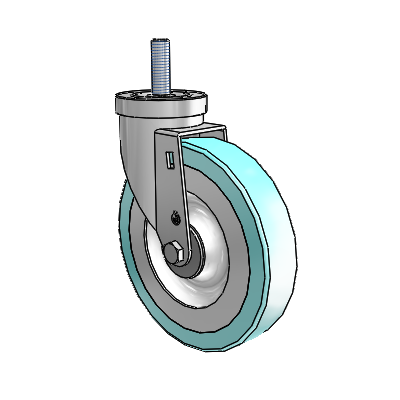 S30 Series Threaded Stem Stainless Steel Swivel Caster with 6 x 1.25 Advantage Health Wheel