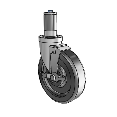 S30 Series Expanding Adapter Stainless Steel Swivel Caster with 6 x 1.5 Phenolic Wheel and VertiLoc Brake