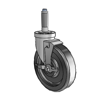 S30 Series Expanding Adapter Stainless Steel Swivel Caster with 6 x 1.5 Phenolic Wheel and VertiLoc Brake