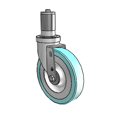 S30 Series Expanding Adapter Stainless Steel Swivel Caster with 6 x 1.25 Advantage Health Wheel