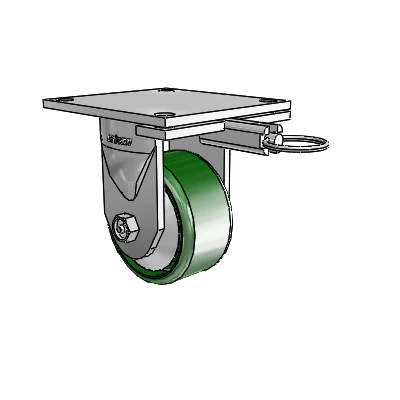 6 Series Kingpinless Casters Top Plate Rigid Caster with 4 x 2 Cast Iron Wheel