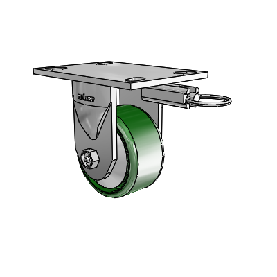 6 Series Kingpinless Casters Top Plate Rigid Caster with 4 x 2 Cast Iron Wheel