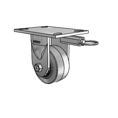 6 Series Kingpinless Casters Top Plate Rigid Caster with 4 x 2 Performa Rubber (Flat/Conductive) Wheel