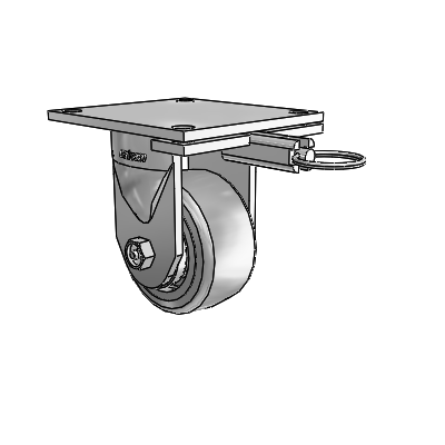 6 Series Kingpinless Casters Top Plate Rigid Caster with 4 x 2 Trans-forma (Flat) Wheel