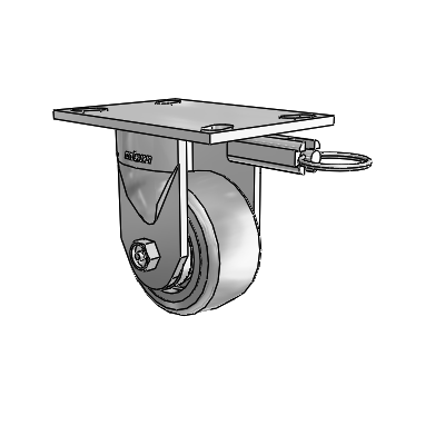 6 Series Kingpinless Casters Top Plate Rigid Caster with 4 x 2 Trans-forma (Flat) Wheel