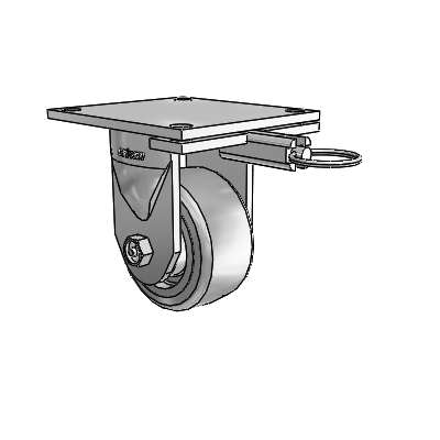 6 Series Kingpinless Casters Top Plate Rigid Caster with 4 x 2 Trans-forma HD (Flat) Wheel