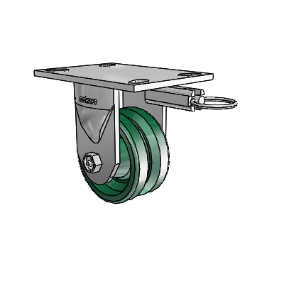 6 Series Kingpinless Casters Top Plate Rigid Caster with 4 x 2 V-Groove Wheel