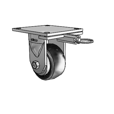 6 Series Kingpinless Casters Top Plate Rigid Caster with 4 x 2 Endura Solid Elastomer Wheel