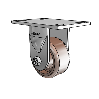 6 Series Casters Top Plate Rigid Zinc Caster with 4 x 2 Brown Thermo Wheel