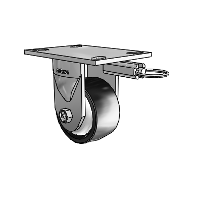 6 Series Kingpinless Casters Top Plate Rigid Caster with 4 x 2 Polyolefin Wheel