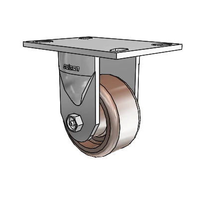 6 Series Casters Top Plate Rigid Zinc Caster with 4 x 2 Brown Thermo Wheel