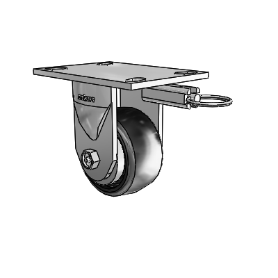 6 Series Kingpinless Casters Top Plate Rigid Caster with 4 x 2 Endura Solid Elastomer Wheel