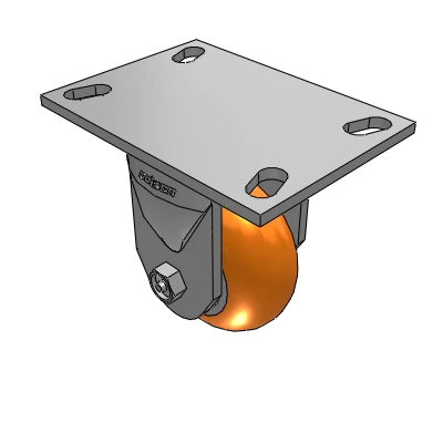 6 Series Kingpinless Casters Top Plate Rigid Caster with 4 x 2 CG Max Orange Wheel