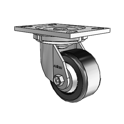 6 Series Casters Top Plate Swivel Zinc Caster with 4 x 2 Black Phenolic Wheel