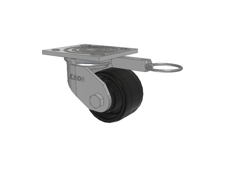 16 Series Top Plate Swivel Caster with 3.25 x 2 Black Nylon NG - Maxim Nylon Wheel