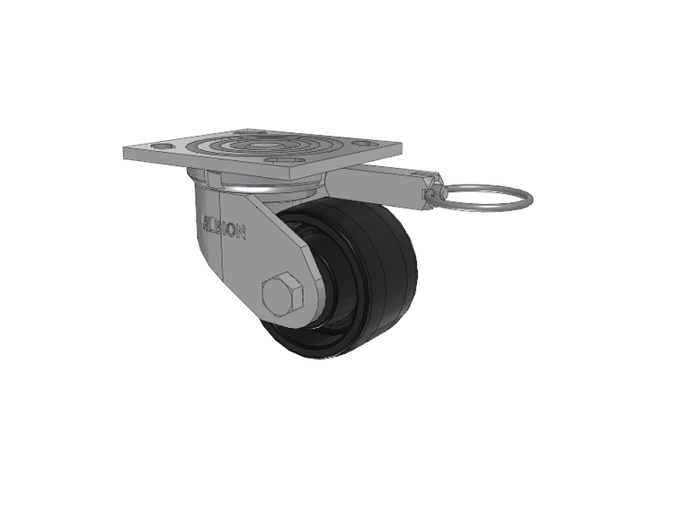 16 Series Top Plate Swivel Caster with 3.25 x 2 Black Nylon NG - Maxim Nylon Wheel