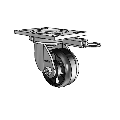 6 Series Casters Top Plate Swivel Zinc Caster with 4 x 2 Black Maxim Wheel