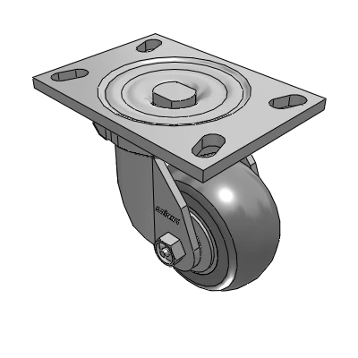 6 Series Casters Top Plate Swivel Caster with 4 x 2 Performa Rubber (Round) Wheel
