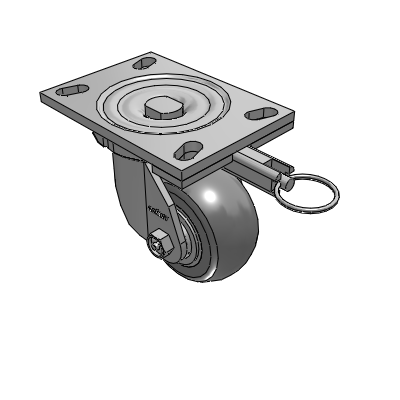 6 Series Casters Top Plate Swivel Caster with 4 x 2 Performa Rubber (Round) Wheel