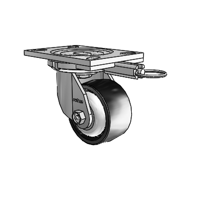 6 Series Casters Top Plate Swivel Zinc Caster with 4 x 2 Black Polyolefin Wheel