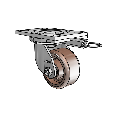 6 Series Casters Top Plate Swivel Zinc Caster with 4 x 2 Brown Thermo Wheel