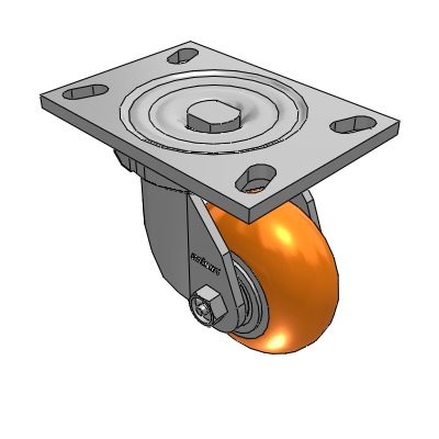 6 Series Casters Top Plate Swivel Caster with 4 x 2 CG Max Orange Wheel