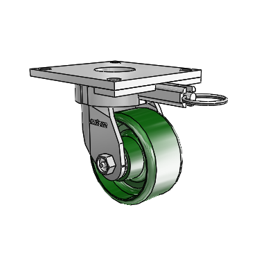 6 Series Kingpinless Casters Top Plate Swivel Caster with 4 x 2 Cast Iron Wheel