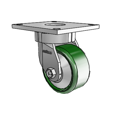 6 Series Kingpinless Casters Top Plate Swivel Caster with 4 x 2 Cast Iron Wheel