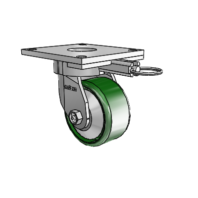 6 Series Kingpinless Casters Top Plate Swivel Caster with 4 x 2 Cast Iron Wheel