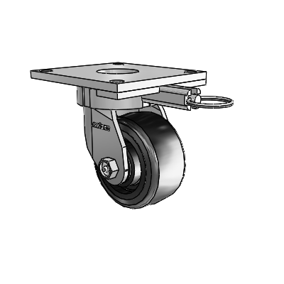 6 Series Kingpinless Casters Top Plate Swivel Caster with 4 x 2 Trans-forma LT (Flat) Wheel