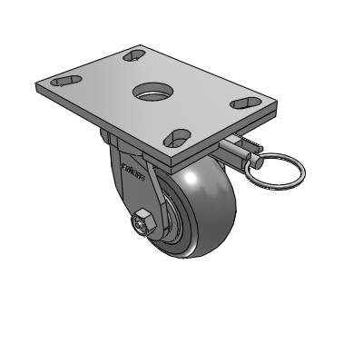 6 Series Kingpinless Casters Top Plate Swivel Caster with 4 x 2 Performa Rubber (Round) Wheel