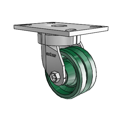 6 Series Kingpinless Casters Top Plate Swivel Caster with 4 x 2 V-Groove Wheel