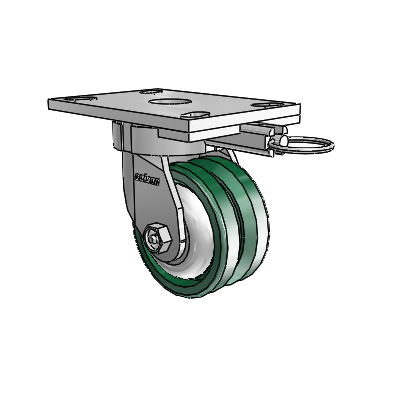 6 Series Kingpinless Casters Top Plate Swivel Caster with 4 x 2 V-Groove Wheel