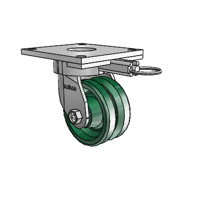 6 Series Kingpinless Casters Top Plate Swivel Caster with 4 x 2 V-Groove Wheel
