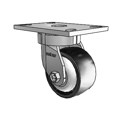 6 Series Kingpinless Casters Top Plate Swivel Caster with 4 x 2 Polyolefin Wheel